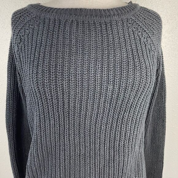 NWT J.J. Basics Black Long Sleeve Sweater Size L - Picture 2 of 9